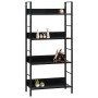Estantería de 4 niveles madera ingeniería negro 60x27,6x124,5cm en Librerías y estanterías | Comprar online en Foru.es