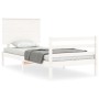 Estructura de cama con cabecero madera maciza blanco 100x200 cm de vidaXL, Camas y somieres - Ref: Foro24-3195212, Precio: 12...