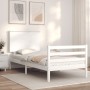 Estructura de cama con cabecero madera maciza blanco 100x200 cm de vidaXL, Camas y somieres - Ref: Foro24-3195212, Precio: 12...