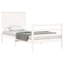 Estructura de cama con cabecero madera maciza blanco 100x200 cm de vidaXL, Camas y somieres - Ref: Foro24-3195212, Precio: 12...