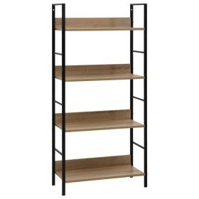 Estantería de 4 niveles madera ingeniería roble 60x27,6x124,5cm en Librerías y estanterías | Comprar online en Foru.es