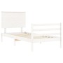 Estructura de cama con cabecero madera maciza blanco 100x200 cm de vidaXL, Camas y somieres - Ref: Foro24-3195212, Precio: 12...