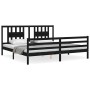 Estructura de cama con cabecero madera maciza negro 200x200 cm de vidaXL, Camas y somieres - Ref: Foro24-3194595, Precio: 174...