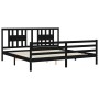 Estructura de cama con cabecero madera maciza negro 200x200 cm de vidaXL, Camas y somieres - Ref: Foro24-3194595, Precio: 174...