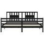 Estructura de cama con cabecero madera maciza negro 200x200 cm de vidaXL, Camas y somieres - Ref: Foro24-3194595, Precio: 174...