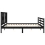 Estructura de cama con cabecero madera maciza negro 200x200 cm de vidaXL, Camas y somieres - Ref: Foro24-3194595, Precio: 174...