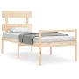 Cama para personas mayores con cabecero madera maciza 90x200 cm de vidaXL, Camas y somieres - Ref: Foro24-3195336, Precio: 12...