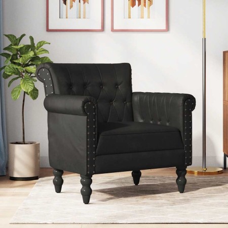 Sillón de cuero auténtico de cabra negro en Sillones | Comprar online en Foru.es