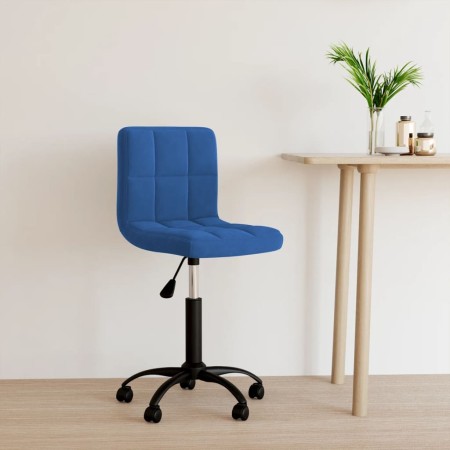 Silla de oficina giratoria de terciopelo azul en Sillas de oficina | Comprar online en Foru.es