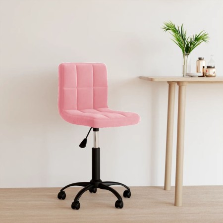 Silla de oficina giratoria de terciopelo rosa en Sillas de oficina | Comprar online en Foru.es