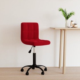 Silla de oficina giratoria de terciopelo rojo tinto en Sillas de oficina | Comprar online en Foru.es