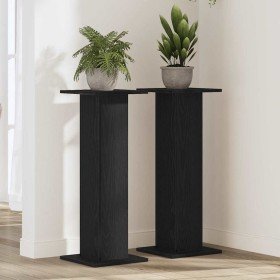Soporte de plantas 2 pcs Roble Negro 30 x 30 x 80 cm en Soportes para macetas | Comprar online en Foru.es