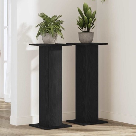 Soporte de plantas 2 pcs Roble Negro 30 x 30 x 80 cm en Soportes para macetas | Comprar online en Foru.es