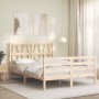 Estructura de cama con cabecero madera maciza 140x200 cm de vidaXL, Camas y somieres - Ref: Foro24-3194376, Precio: 132,25 €,...