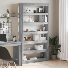 Librería Gris Sonoma 100 x 30 x 198 cm Madera de ingeniería en Soportes para macetas | Comprar online en Foru.es