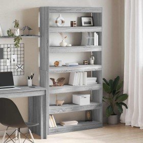 Librería Gris Sonoma 100 x 30 x 198 cm Madera de ingeniería en Soportes para macetas | Comprar online en Foru.es