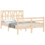 Estructura de cama con cabecero madera maciza 140x200 cm de vidaXL, Camas y somieres - Ref: Foro24-3194376, Precio: 132,25 €,...