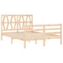 Estructura de cama con cabecero madera maciza 140x200 cm de vidaXL, Camas y somieres - Ref: Foro24-3194376, Precio: 132,25 €,...