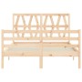 Estructura de cama con cabecero madera maciza 140x200 cm de vidaXL, Camas y somieres - Ref: Foro24-3194376, Precio: 132,25 €,...