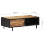 Mesa de centro de madera de mango rugosa 105x50x35 cm en Mesas de centro | Comprar online en Foru.es