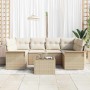 Conjunto de sofá de jardín 7 pcs Beige Poliratán en Sofás de exterior | Comprar online en Foru.es