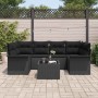 Conjunto de sofá de jardín 7 pcs Negro Poliratán en Sofás de exterior | Comprar online en Foru.es