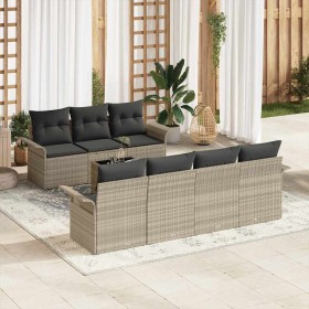 Conjunto de sofá de jardín 8 pcs Gris Claro ratán sintético en Sofás de exterior | Comprar online en Foru.es
