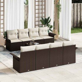 Conjunto de sofá de jardín 9 pcs Marrón ratán sintético en Sofás de exterior | Comprar online en Foru.es