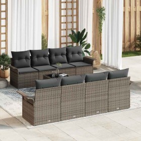 Conjunto de sofá de jardín 9 pcs Gris Poliratán en Sofás de exterior | Comprar online en Foru.es