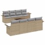 Conjunto de sofá de jardín 9 pcs Beige Poliratán en Sofás de exterior | Comprar online en Foru.es