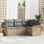 Conjunto de sofá de jardín 4 pcs Beige ratán sintético en Sofás de exterior | Comprar online en Foru.es