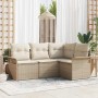Conjunto de sofá de jardín 4 pcs Beige ratán sintético en Sofás de exterior | Comprar online en Foru.es