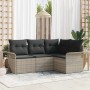 Conjunto de sofá de jardín 4 pcs Gris Claro ratán sintético en Sofás de exterior | Comprar online en Foru.es