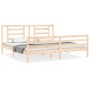 Estructura de cama con cabecero madera maciza 200x200 cm de vidaXL, Camas y somieres - Ref: Foro24-3194721, Precio: 144,16 €,...