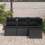 Conjunto de sofá de jardín 4 pcs Negro ratán sintético en Sofás de exterior | Comprar online en Foru.es