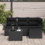 Conjunto de sofá de jardín 5 pcs Negro ratán sintético en Sofás de exterior | Comprar online en Foru.es