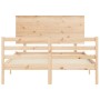 Estructura de cama con cabecero madera maciza 120x200 cm de vidaXL, Camas y somieres - Ref: Foro24-3195216, Precio: 123,78 €,...