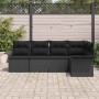 Conjunto de sofá de jardín Manual 5 pcs Negro ratán sintético en Sofás de exterior | Comprar online en Foru.es