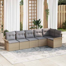 Conjunto de sofá de jardín 6 pcs Beige ratán sintético en Sofás de exterior | Comprar online en Foru.es
