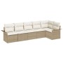 Conjunto de sofá de jardín 6 pcs Beige ratán sintético en Sofás de exterior | Comprar online en Foru.es