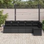 Conjunto de sofá de jardín 6 pcs Negro ratán sintético en Sofás de exterior | Comprar online en Foru.es