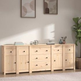 Aparador de madera maciza de pino 230x35x80 cm de vidaXL, Aparadores - Ref: Foro24-3114094, Precio: 337,24 €, Descuento: %