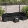 Conjunto de sofá de jardín 7 pcs Negro ratán sintético en Sofás de exterior | Comprar online en Foru.es