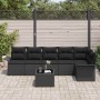 Conjunto de sofá de jardín 7 pcs Negro ratán sintético en Sofás de exterior | Comprar online en Foru.es