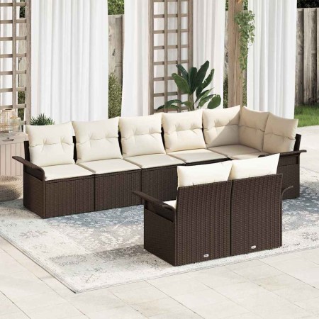 Conjunto de sofá de jardín 8 pcs Marrón ratán sintético en Sofás de exterior | Comprar online en Foru.es
