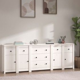 Aparador de madera maciza de pino blanco 230 x 35 x 80 cm de vidaXL, Aparadores - Ref: Foro24-3114095, Precio: 386,12 €, Desc...