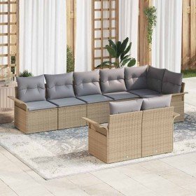 Conjunto de sofá de jardín 8 pcs Beige ratán sintético en Sofás de exterior | Comprar online en Foru.es