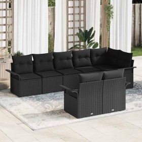 Conjunto de sofá de jardín 8 pcs Negro ratán sintético en Sofás de exterior | Comprar online en Foru.es