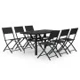 Juego de comedor de jardín 7 piezas con cojines gris y negro de vidaXL, Conjuntos de jardín - Ref: Foro24-3102924, Precio: 35...