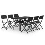 Juego de comedor de jardín 7 piezas con cojines gris y negro de vidaXL, Conjuntos de jardín - Ref: Foro24-3102924, Precio: 36...